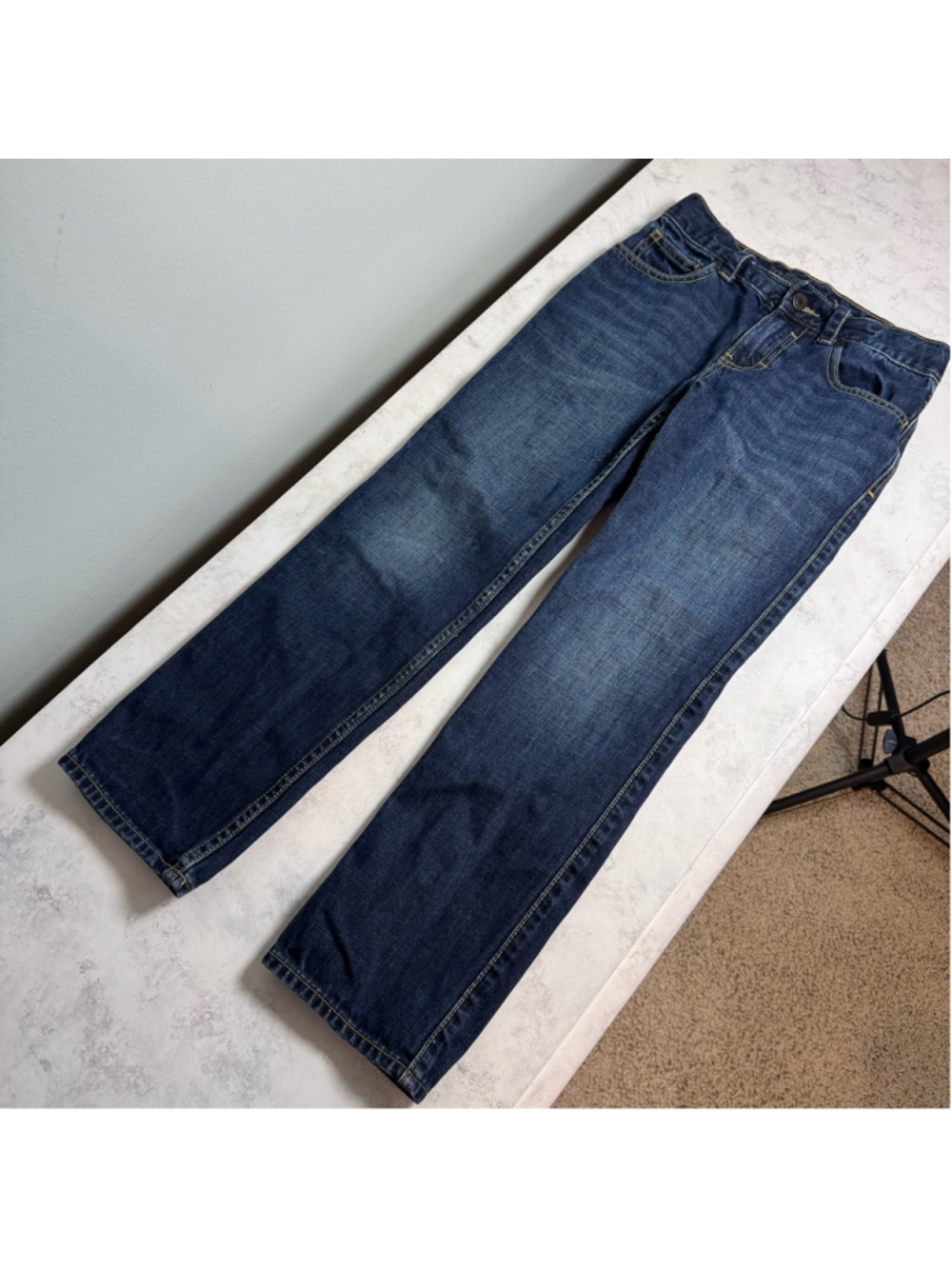 Boys Tucker + Tate Jeans Size 8 Slim Straight Leg Blue Denim Dark Wash